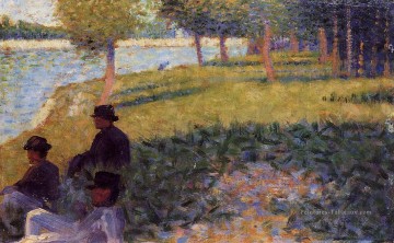 Georges Seurat œuvres - trois hommes assis 1884